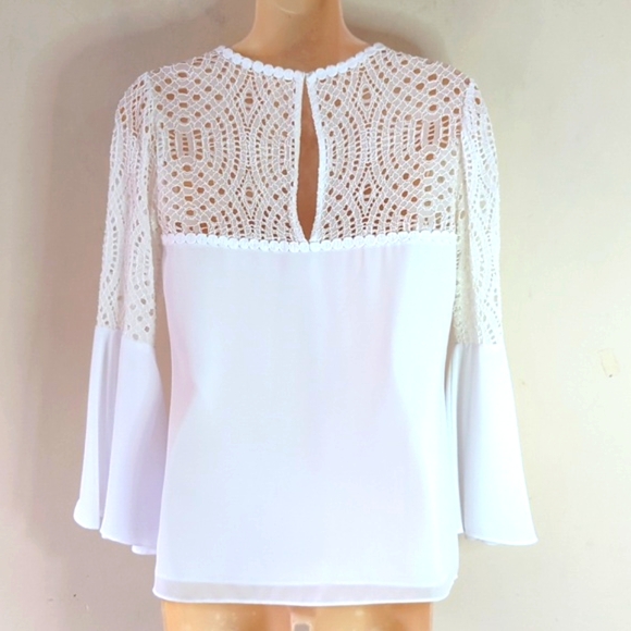 Lilly Pulitzer Amenna Flounce Sleeve Top in White 2 - Picture 5 of 16